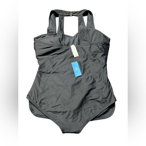 CUPSHE womens plus size 1x black maternity one piece 1950s inspired swimsuit NWT - Picture 4 of 5